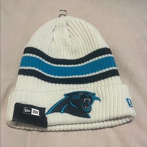 Carolina Panthers Beanie with Blue & Black Stripes and Panthers Logo
